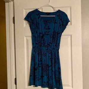 Banana Republic Blue and Black Floral Dress